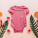 【送料無料】【TOMMY HILFIGER】トミーヒルフィガー 子供服 ロゴ ロンパース ピンク ボタン トミー インポート ガールズ 女の子 誕生日 贈り物 プレゼント ギフト(4)
