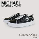 【MICHAEL MICHAEL KORS】SUMMER ALINE サマー アリーン 子ども キッズ チャイルド スニーカー 靴 シューズ ブラック 黒 ホワイト 白 モノクロ シック おしゃれ ファッション ko