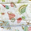 【ハワイ直輸入】【Trendtex fabrics】ハワイアンプリント生地 厚手 0.5ヤード ハワイアン柄 海の生き物 サンゴ礁 貝 ヒトデ ホワイト ベージュ グリーン ブルー ハワイ輸入 ハワイ HAWAII 海外製品 布 ファブリック 手作り ハンドメイド 手芸 プレゼント mu(3)