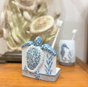【Toothbrush Holder】歯ブラシ立て 歯ブラシホルダー ホヌ ウミガメ ブルー ホワイト ハワイ ハワイ入荷 海外品 海外輸入 HAWAII イン...