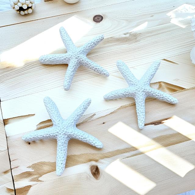 【インテリア】 ヒトデ 置物 ミニサイズ 装飾 3個セット ホワイト 白 海外入荷 海外雑貨 輸入 海外品 ..