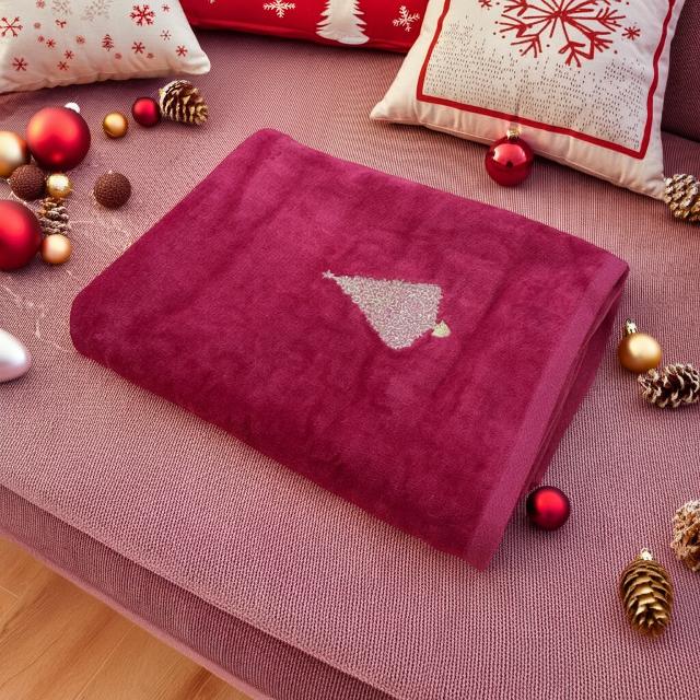 【BELL SOFT】 クリスマス タオル バスタオル レッド ゴールド 刺繍 クリスマスツリー クリスマスデザ..