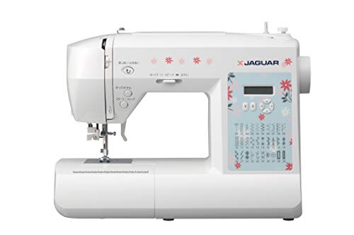 ◆商品名：ジャガー コンピュータミシン フットコントローラー付き ホワイト TRM-10 サイズ:幅42cm×奥行20.5×高さ31.1cm 電源:AC100V 消費電力:65W 付属品:針(3本セット)、ボビン(3個)、糸ごまキャップ(大・中)、ブラシ付きシームリッパー、ドライバー、針板用ドライバー、ダーニングプレート、ボタンホール押え、ボタン付け押え、ファスナー押え、隠し縫い押え、端縫い押え、糸立て棒、ソフトカバー、フットコントローラー、電源コード、取扱説明DVD、取扱説明書 電源コードの長さ:1.8m 本体重量(kg):6.3 ●簡単操作の多機能本格派ミシン ●豊富な縫い模様は30種類(ボタンホール2種) ●縫い目長さ・振り幅は自動設定(手動での調節も可能)なので調節いらず ●生地の厚みに応じてパワーを自動調節、初級者でもデニムの重ね縫いが簡単 ●付属のフットコントローラーで、足元での操作ができます ●糸絡みの修復、釜の掃除も簡単な垂直釜 ●面倒な針穴への糸通しも簡単にできる自動糸通し器付き ●とても明るく作業性がアップするLED採用の手もとライト ●初心者でも安心な取扱説明DVD付