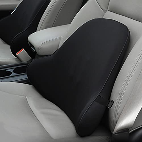 腰 クッション 低反発 ランバーサポート 腰枕 オフィス 椅子 車用 ストラップ付きアップグレードバージョン (ブラック)