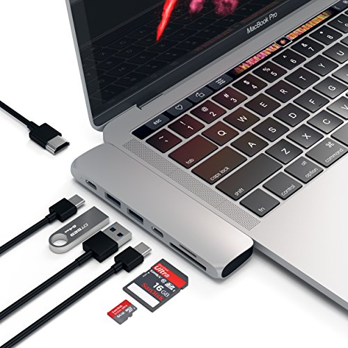 Satechi Type-C A~jE Pronu (Vo[) MacBook Pro 2016ȍ~, MacBook Air 2018ȍ~Ή 40Gbs USB-C PD 4K HDMI Micro/S