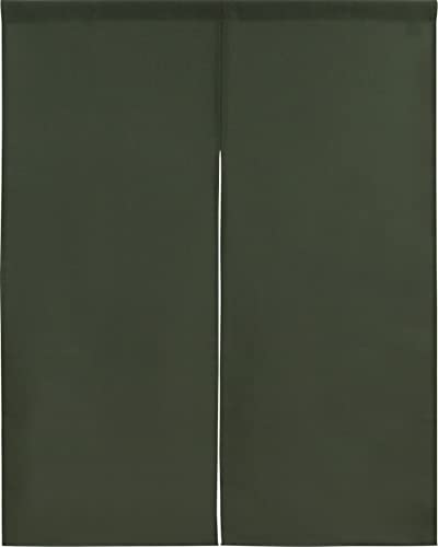 のれん 無地 シンプル ナチュラル 幅72×丈90cm 間仕切り 暖簾 目隠し 半間のれん 和み 全11色 深緑 95580