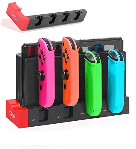 Nintendo Switch ジョイコン 充電スタンド switch Joy Con 充電 ホルダー 左/右 ハンドル 4台同時充電 急速充電器 5in1 収納 一体型