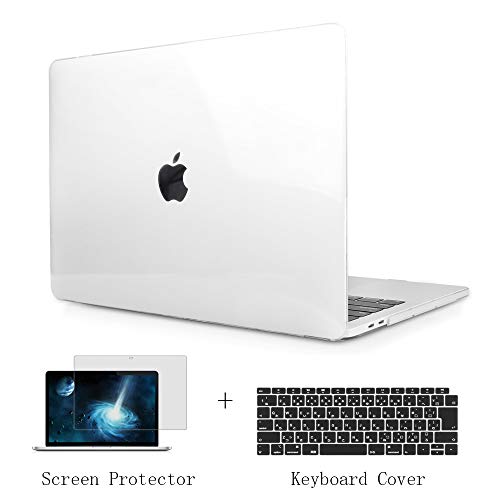 TwoL MacBook Air 13 2018 2019 2020 対応 A1932 A2179 ケース クリア 液晶保護フィルム 日本語ーボードカバー 3セット PC 薄型