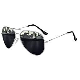 サングラス ティアドロップ アビエーター メンズ レディース 偏光 釣り 運転用 ドライブ用 sunglasses for men 色: フレーム：シルバ