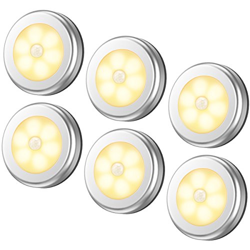 最新版LED 人感 センサーライト キッチンライト 6個セット 電池式 省エネ 自動点灯 消灯 磁石&amp;粘着..