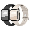 コンパチブル Apple Watch バンド 2色セット 49mm 45mm 44mm 42mm アップルウォッチ バンド シリコン製 スポーツバンド iwatch Serie