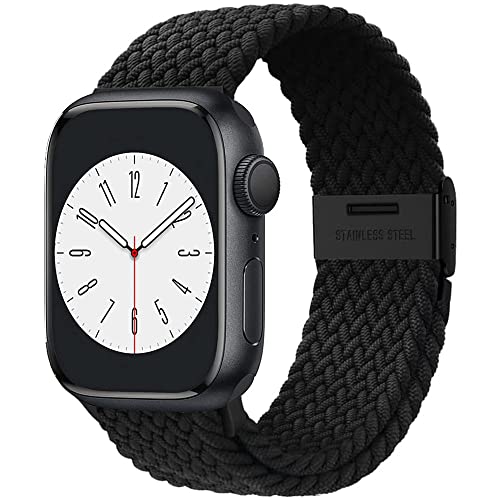 アップルウォッチ バンド Apple Watch バンド 編み込み 伸縮 調整可能 ソロループ Series 8 7 6 SE 5 4..