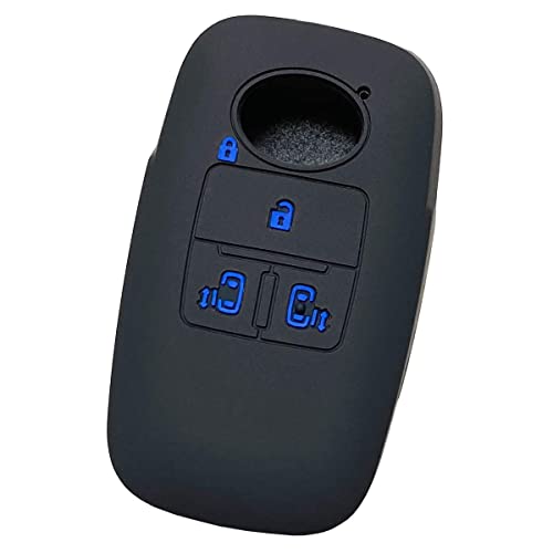 【IKT】ダイハツ・トヨタ車用 スマートキー用シリコンカバー 4ボタン ブラックブルー/新型タント（2019/7～） / 新型タントカスタム