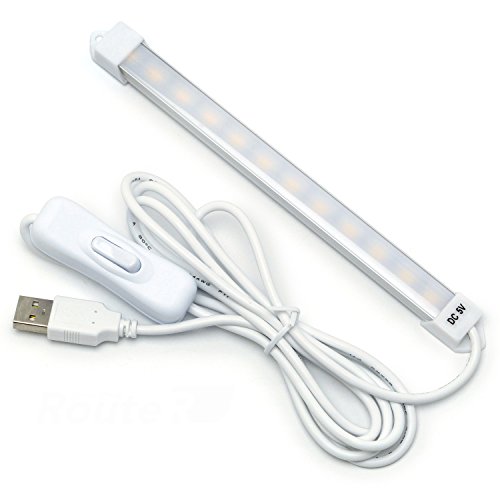 ルートアール 12灯 USB LED バーライト スイッチ付き 昼光色 RL-BAR12D