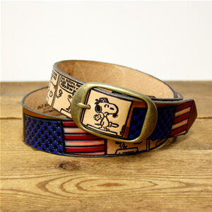 オールドベティーズ/OLD BETTY'S(OLD BETTYS) スヌーピーレザーベルト USA SNOOPY LEATHER BELT USA SNP8-40131B[メール便不可]【コンビニ受取可能】