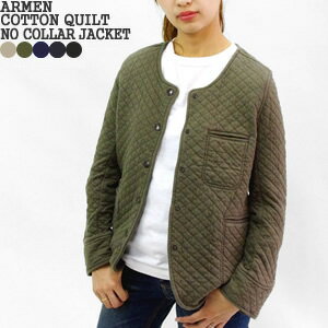  N[|20%OFF A[ ARMEN RbgLeBO m[J[WPbg COTTON QUILTING NOCOLLAR JACKET NAM1407 fB[X Rrj\ [lm0109]