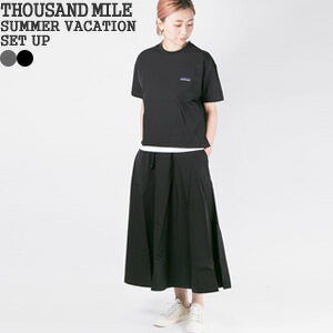 【クーポンで20%OFF】【2024SS】サウザンドマイル/THOUSAND MILE レディースサマーバケーションセットアップ 半袖Tシャツ フレアスカート ストレッチナイロン LADY S SUMMER VACATION SET UP T…