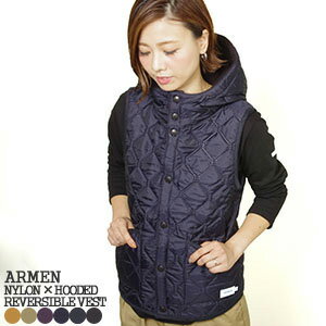 【2019FW】アーメン/ARMEN ナイロン×フリースリバーシブルフード付きベスト キルティングベスト NYLON QUILT REVERSIBLE HOODED VEST NAM1751 レディース【コンビニ受取可能】 【a*】[r0730]