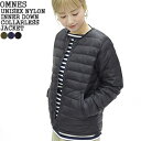 オムネス/OMNES ユニセックス高密度ナイロンインナーダウンノーカラージャケット UNISEX NYLON INNER DOWN COLLARLESS JACKET 1519-7005 レディース メンズ