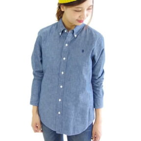 【2021AW】ジムフレックス/Gymphlex レディースシャンブレーシャツ 長袖シャツ ボタンダウンシャツ LADIES CHAMBRAY SHIRTS J-0872COD【コンビニ受取可能】【a*】