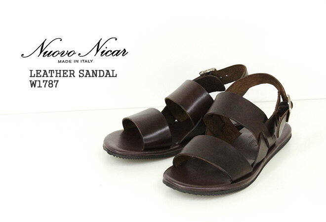 【クーポンで20%OFF】ヌオヴォニカール/Nuovo Nicar レザーサンダル ダブルベルト...