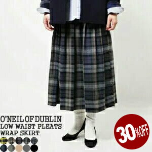 【30%OFF】オニールオブダブリン/O'NEIL OF DUBLIN ローウエストプリーツラップスカート 80cm ロングスカート キルトスカート LOW WAIST PLEATS WRAP SKIRT LENGTH 80cm NOD0853 レディース【コンビニ受取可能】[ss1204]【a*】