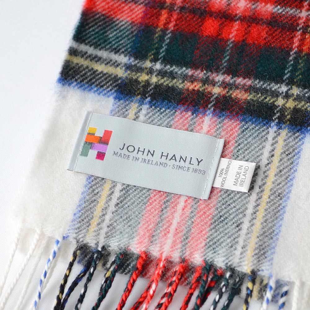 uni-tees コマンドセーター専門店のJOHN HANLY エクストラ ファイン メリノウール マフラー チェック柄[M-3.Dress Stewartドレススチュワート]メンズ レディース ユニセックス 男女兼用 プレゼントに 宅配便送料無料｜アングル3