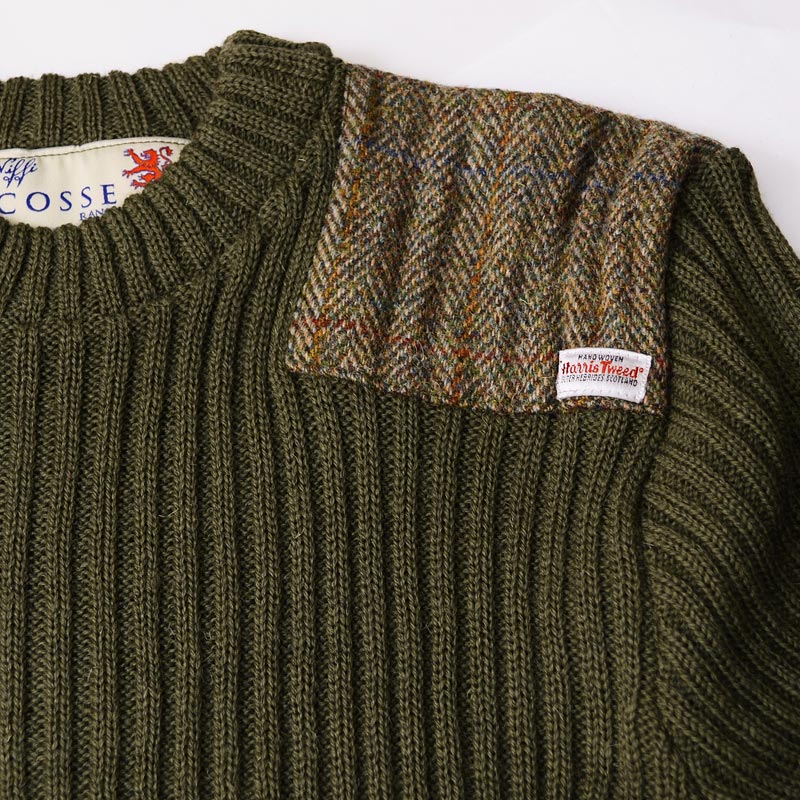 Harris Tweed/ハリスツイード イギリス製セーター［14135］ NATO軍タイプ クルーネックコマンドセーターミリタリーセーター アウトドア セーター ウール セーター