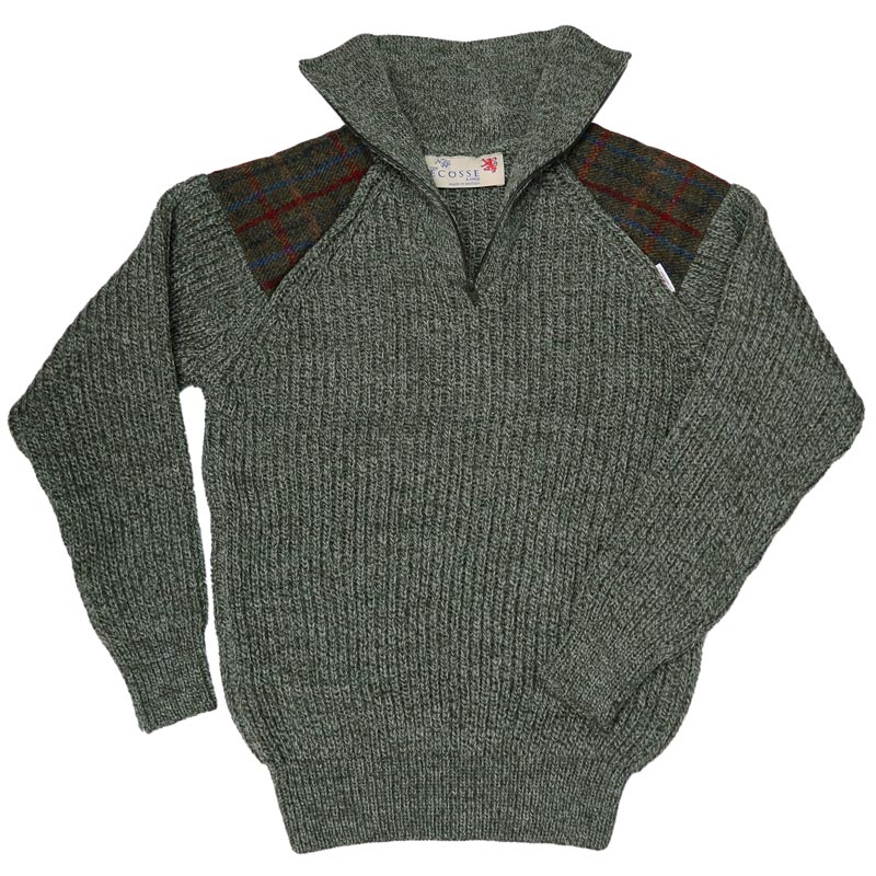ハリスツイード/Harris Tweed ローゲージ ハーフジップセーター イギリス製 パークレインジャーセーターウール セーター アウトドア セーター