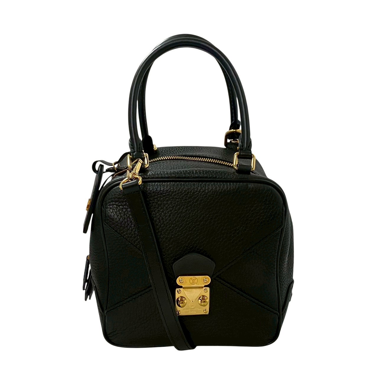 乐天商城 - 【中古】LOUIS VUITTON ルイ ヴィトン スクエア トリヨン ノワール M55334 レザー 2WAY バッグ ショルダーバッグ ハンドバッグ ブラック 黒 ゴールド金具