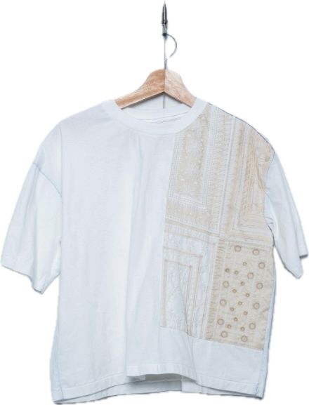 T-Shirts - ◆MARET マレ 2026ss M236S76◆刺繍パーツ ドッキングT（ホワイト）【M L】Ladies 大人サイズ 大人用