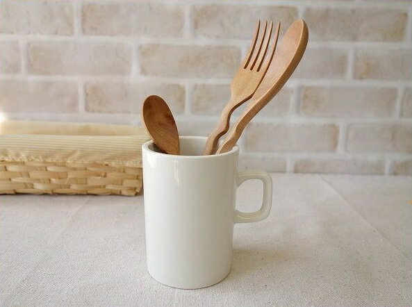 小さめ ミニ カトラリースタンド 陶器 マグカップ 満水 200ml レンジ可 食洗機対応 美濃焼 日本製 おしゃれ 箸立て カトラリーレスト カトラリー置き ...