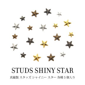 真鍮製 スタッズ シャイニー スター 星 5個入り ホットフィックス ジェル ネイル ラインストーン パーツ スター アイロン Hotfix