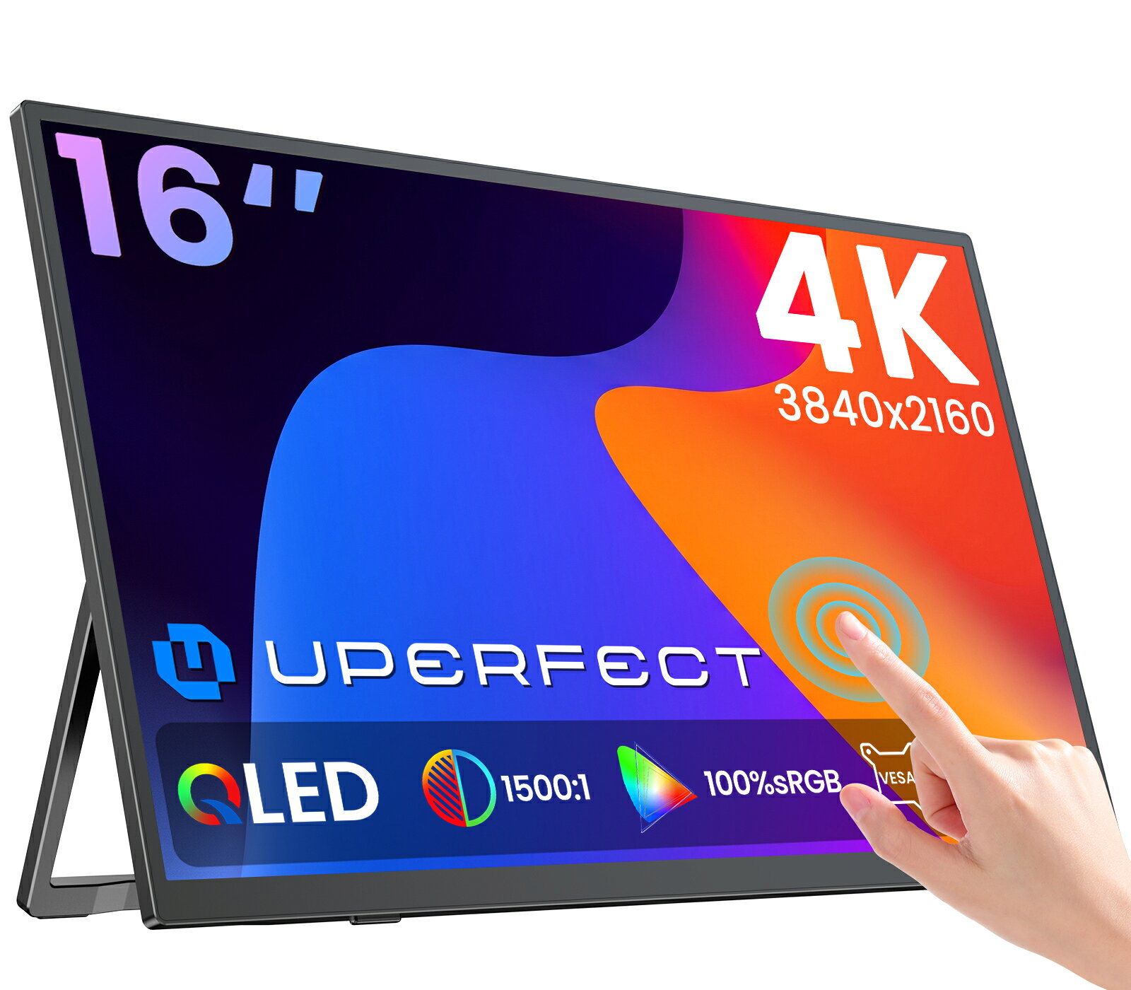 【4K 超軽量821g】モバイルモニター 16インチ 4K UHD 3840×2160 ポータブルモニター タッチパネル 超軽量821g 125%sR…