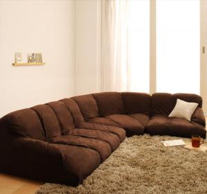 【割引クーポン】フロアソファ フロアコーナーソファ ロータイプ 右コーナーセット 1P+2P+コーナー プ..