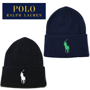 ポロ ラルフローレン ニット帽 ニットキャップ ビーニー Polo Ralph Lauren BIG PONY CUFF HAT (ブラック/ネイビー/グレー/ブラウン/キャップ/帽子/スキー/スノーボード/メンズ/レディース/ビッグポニー/メール便）