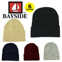 ベイサイド ニット帽 ニットキャップ ビーニー BAYSIDE KNIT CUFF BEANIE (ブラック/ネイビー/グレー/ベージュ/ワイン/キャップ/帽子/スキー/スノーボード/メンズ/レディース/ビッグポニー/メール便/アメリカ製）