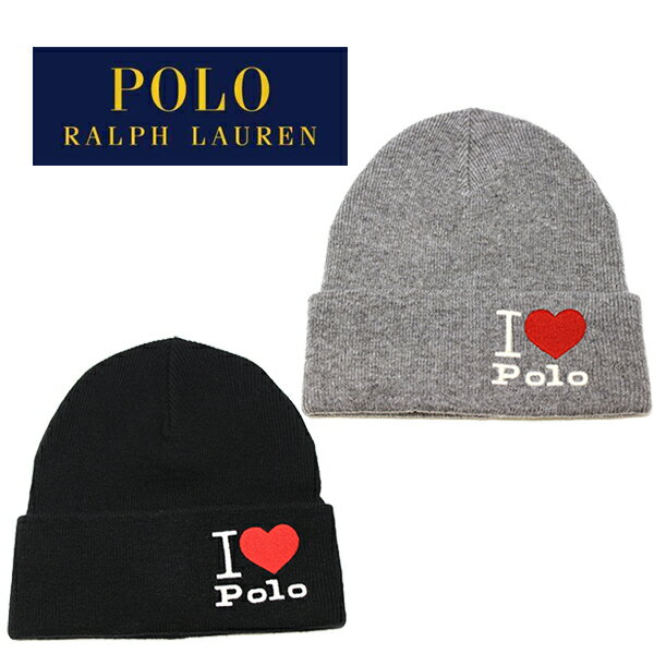 ポロラルフローレン ニット帽 メンズ ポロ ラルフローレン ニット帽 ニットキャップ ビーニー Polo Ralph Lauren I HEART POLO BEANIE (ブラック/グレー/キャップ/帽子/スキー/スノーボード/メンズ/レディース/メール便）