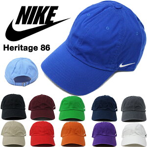 ナイキ キャップ コットン NIKE Heritage 86 (ブラック/ネイビー/ホワイト/グレー/カーキ/ブルー/グリーン/レッド/オレンジ/ベージュ/パープル/ワイン/メンズ/レディース/ユニセックス/ゴルフ/テニス/ランニング/帽子/フリーサイズ/ストラップバックキャップ）