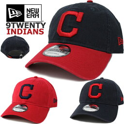 クリーブランド ニューエラ NEW ERA キャップ インディアンス 9TWENTY (ネイビー/レッド/スカーレット/インディアンズ/MLB/クリーブランド/CLEVELAND/INDIANS/メンズ/レディース/ユニセックス/ゴルフ/メジャーリーグ/帽子/ローキャップ/ダッドハット/野球/紺）