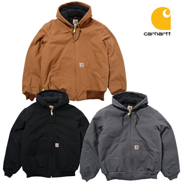 カーハート ブルゾン メンズ カーハート アクティブジャケット CARHARTT DUCK QUILTED FLANNEL-LINED ACTIVE JACKET (ブラック/ブラウン/メンズ/ダック/パーカー/フード/アウター/ジャケット/ブルゾン/送料無料/大きいサイズ/103940/J140）