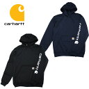 カーハート スウェット パーカー ロゴ グラフィック フーディー CARHARTT Loose Fit Midweight (ブラック/ネイビー/トレーナー/プルオーバー/メンズ/フード/送料無料/大きいサイズ/K288）