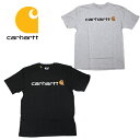 カーハート Tシャツ ヘビーウェイト ロゴプリント メンズ CARHARTT Loose Fit Heavyweight (ブラック/グレー/半袖/ネコポス便/クルーネック/K195）