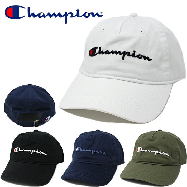 チャンピオン  帽子 メンズ チャンピオン キャップ ダッドハット Champion AMERITAGE DAD ADJUSTABLE CAP (ブラック/ネイビー/グレー/ホワイト/グリーン/メンズ/レディース/ゴルフ/テニス/ランニング/帽子/フリーサイズ/ストラップバックキャップ）