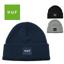 ハフ HUF ニット帽 ボックス ロゴ ニットキャップ (ブラック /ネイビー/グレー/ワイン/ビーニー/メンズ/レディース/キャップ/帽子)