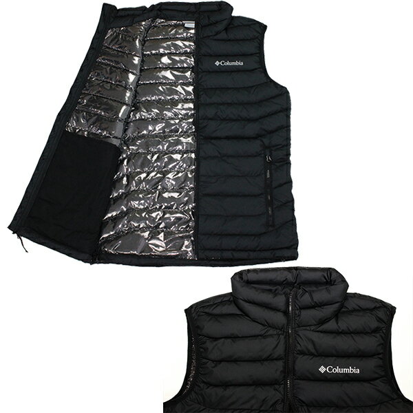 コロンビア キルト ベスト 中綿 Coloumbia Powder Lite Vest オムニヒート (ブラック/ネイビー/中綿ジャケット/フード/アウター/Omni-Heat/ブルゾン/送料無料）