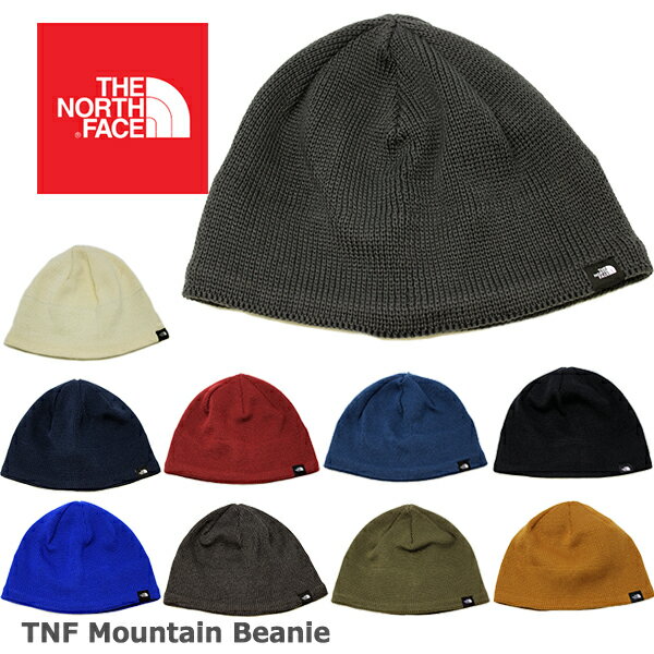 ザ・ノース・フェイス ニット帽 レディース ノースフェイス ニット帽 ニットキャップ ビーニー THE NORTH FACE Mountain Beanie (ブラック/ネイビー/グレー/グリーン/ホワイト/ブルー/レッド/ブラウン/ユニセックス/メンズ/レディース/キャップ/スキー/スノーボード/キャンプ/ワッチキャップ/黒/紺/ザノースフェイス）