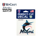 WINCRAFT ウィンクラフト マイアミ マーリンズ ステッカー Miami Marlins Perfect Cut Color Decal 4x4インチ デ...