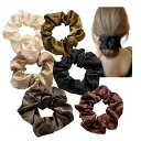 送料無料 6本セット シュシュ ヘアゴム 髪留め 髪の毛が絡まない おしゃれ 痛まない ヘアアクセサリー 跡が残らない シルク光沢 オリジナル ポニーテール まとめ髪 お祭り ヘアスタイリング りぼん 立体感 SA-FQ-0002