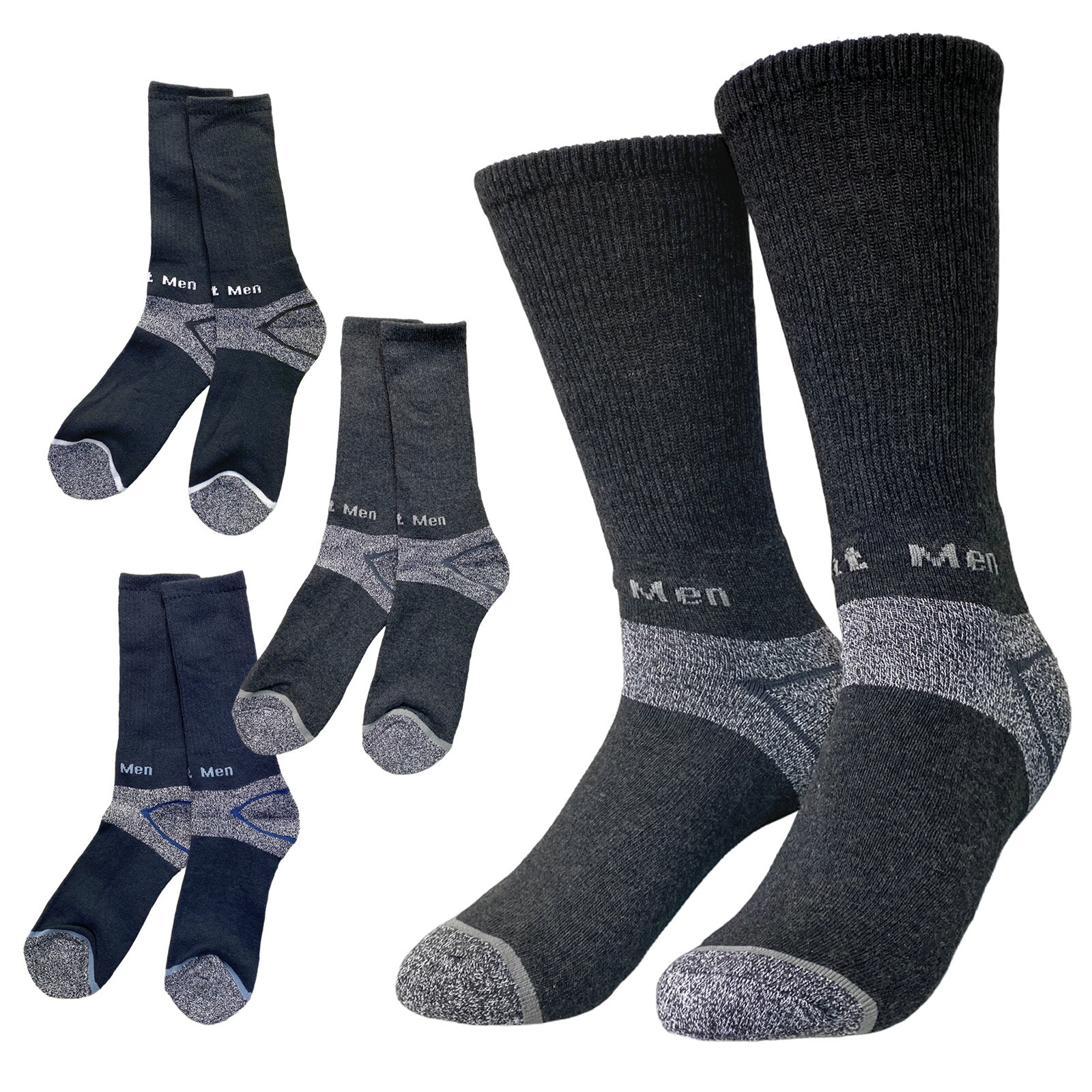 送料無料 単品 靴下 メンズ スポーツソックス クルー丈 綿混 バスケ アウトドア メンズ 作業用靴下 25-27cm 秋冬 トレーニング 紳士靴下 あったかい ビジネス 暖かい 防寒靴下 くつした くつ下 通勤 通学 職人 運動 秋冬靴下 綿混 紳士 厚手